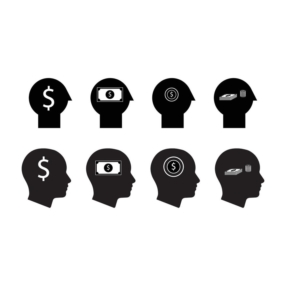 money on mind icon sign symbol on white vector