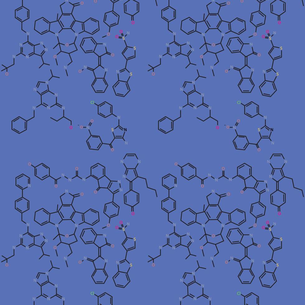 set of different chemical compounds made as a background vector