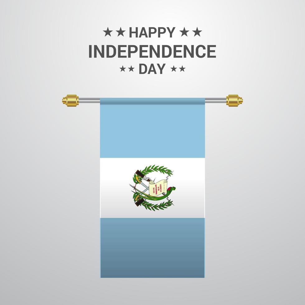 Guatemala Independence day hanging flag background vector