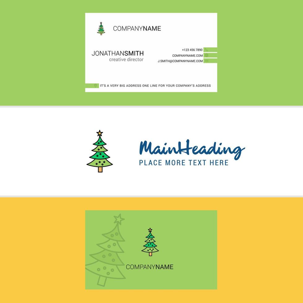 Beautiful Christmas calendar Logo and business card vertical Design Vector