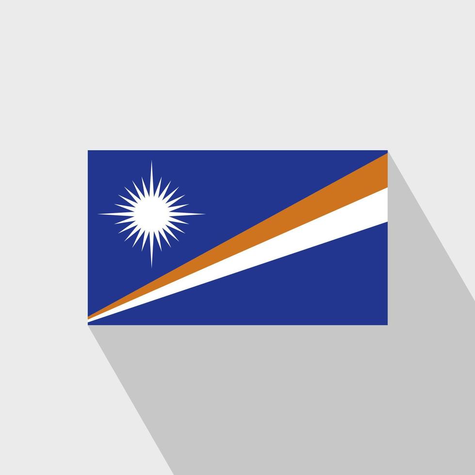 vector de diseño de sombra larga de bandera de islas marshall