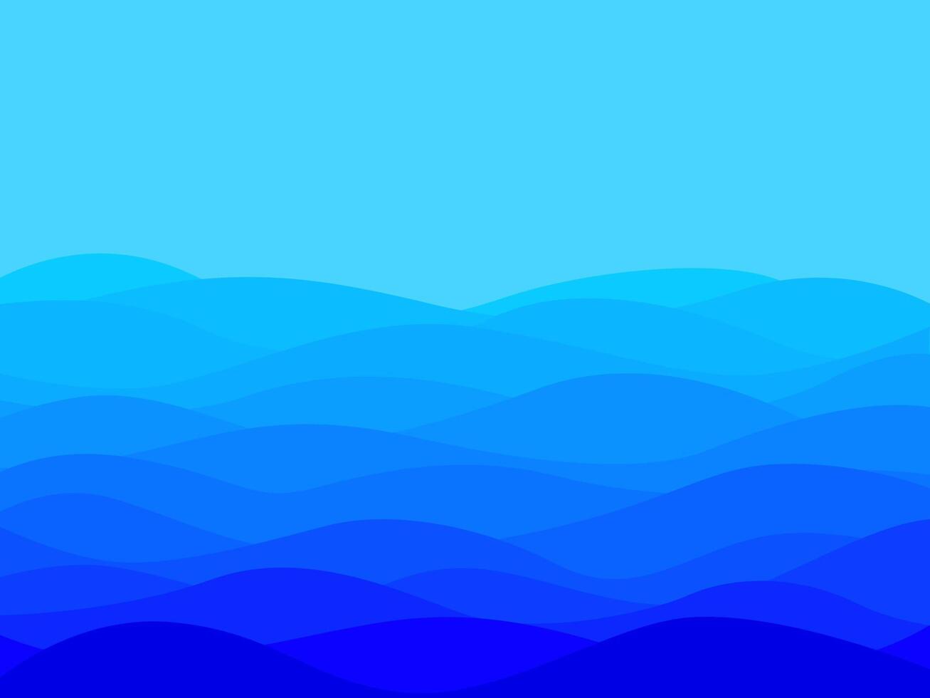 Blue water wave line deep sea pattern background vector illustration