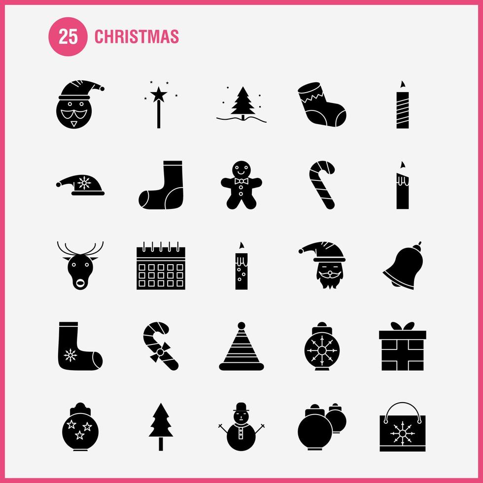 los iconos de glifo sólido de navidad establecidos para infografías kit uxui móvil y diseño de impresión incluyen venta archivo de documento texto música medios de sonido colección multimedia moderno logotipo infográfico y pictograma vector