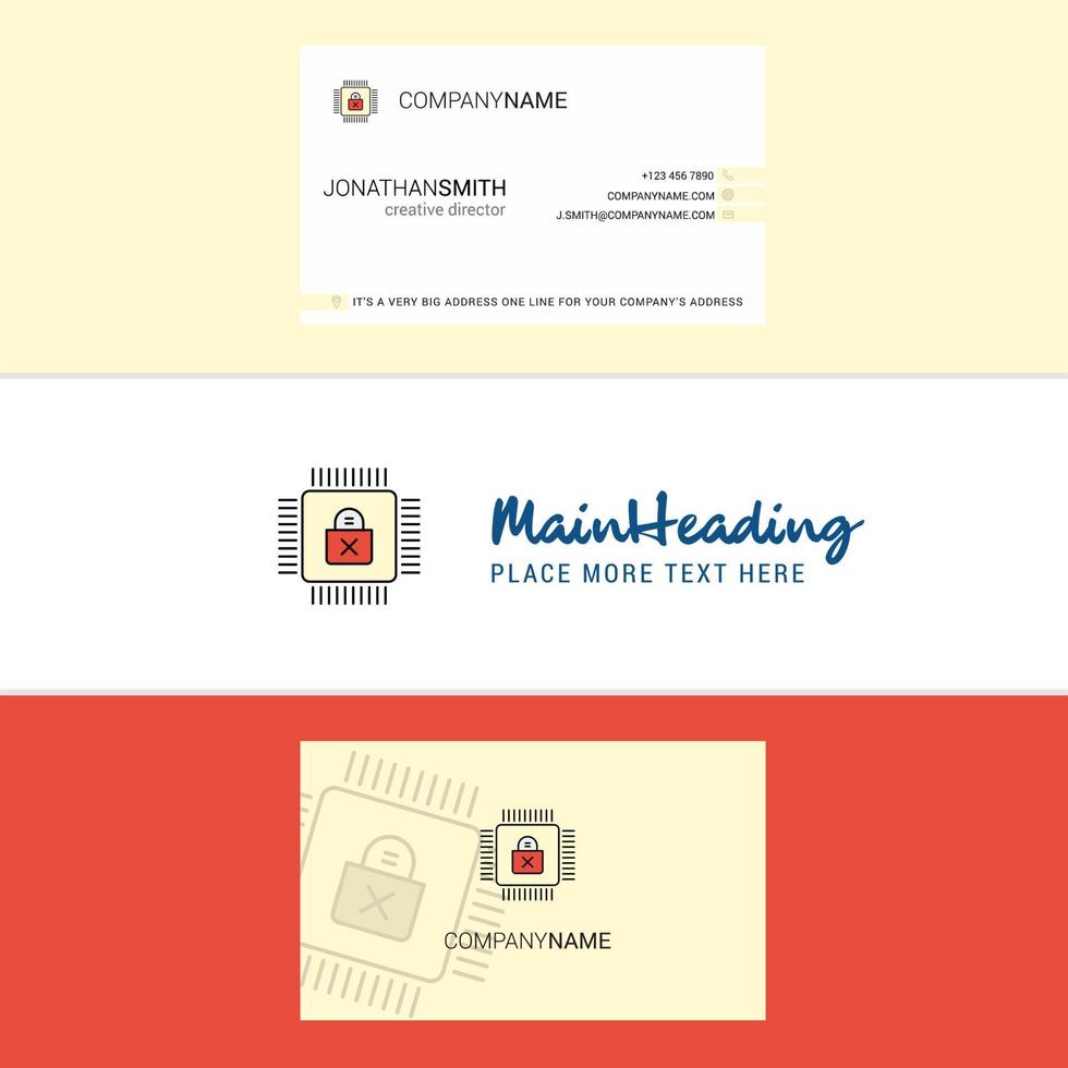 Beautiful Processor Logo and business card vertical Design Vector