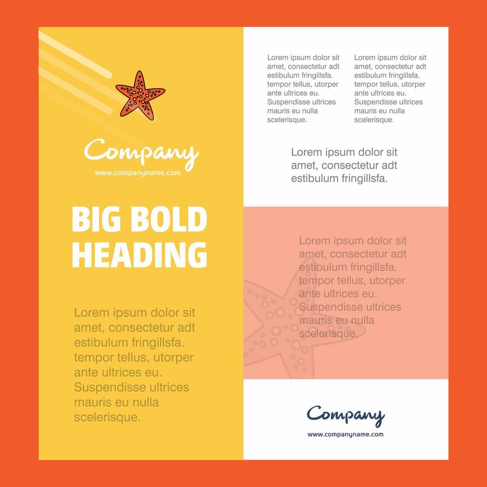 Star fish Business Company Poster Template with place for text and images vector background