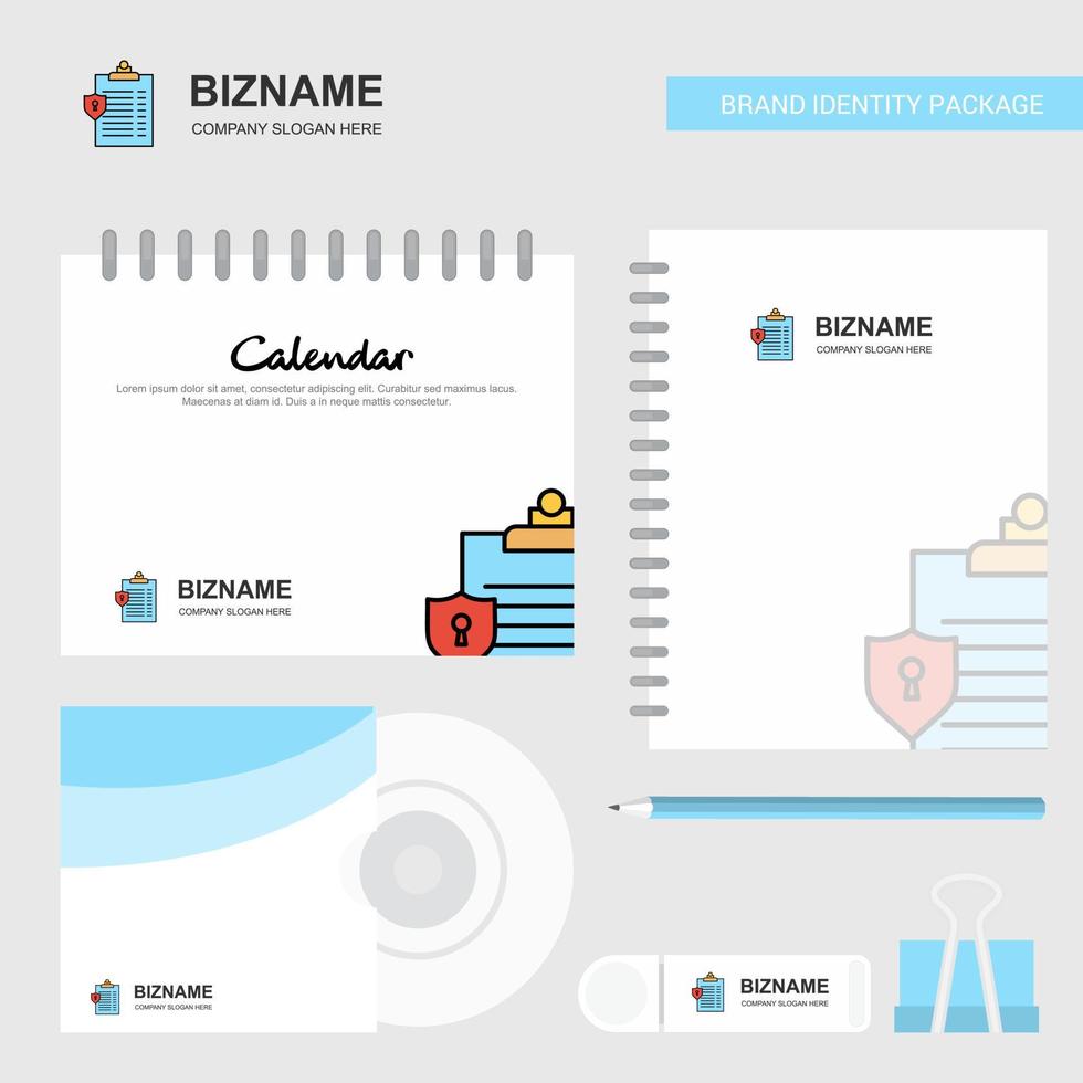 Clipboard Logo Calendar Template CD Cover Diary and USB Brand