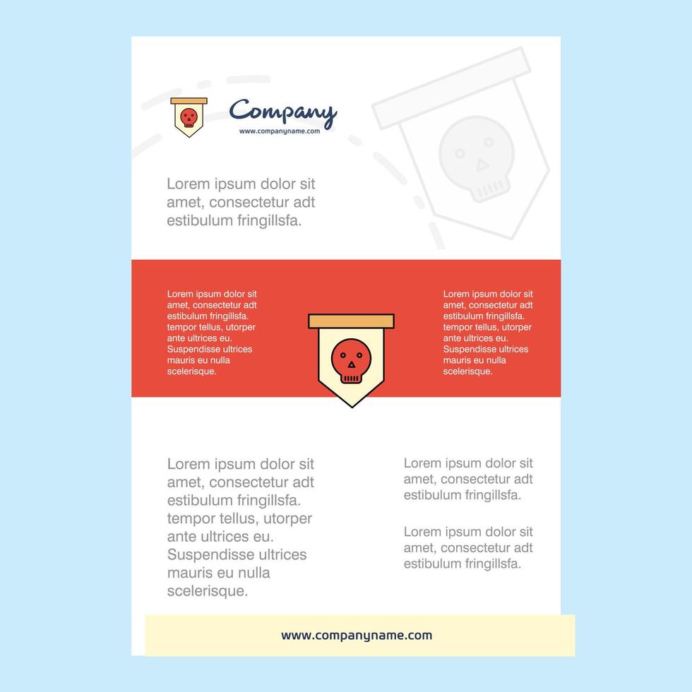 Template layout for Skull flag comany profile annual report presentations leaflet Brochure Vector Background