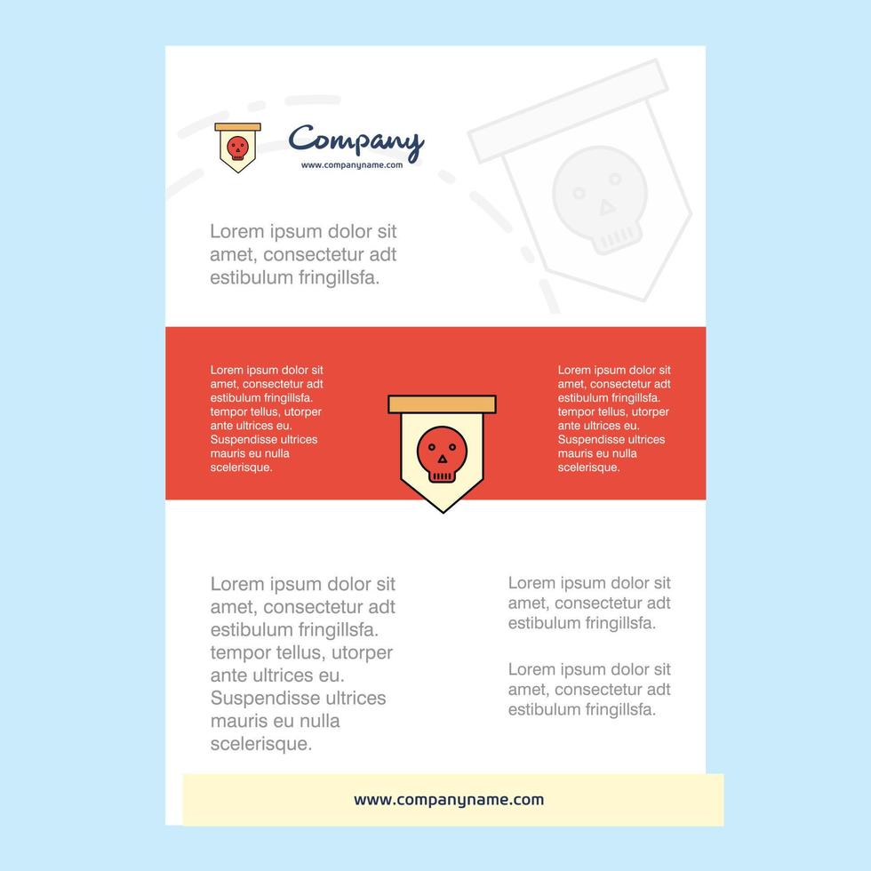 Template layout for Skull flag comany profile annual report presentations leaflet Brochure Vector Background