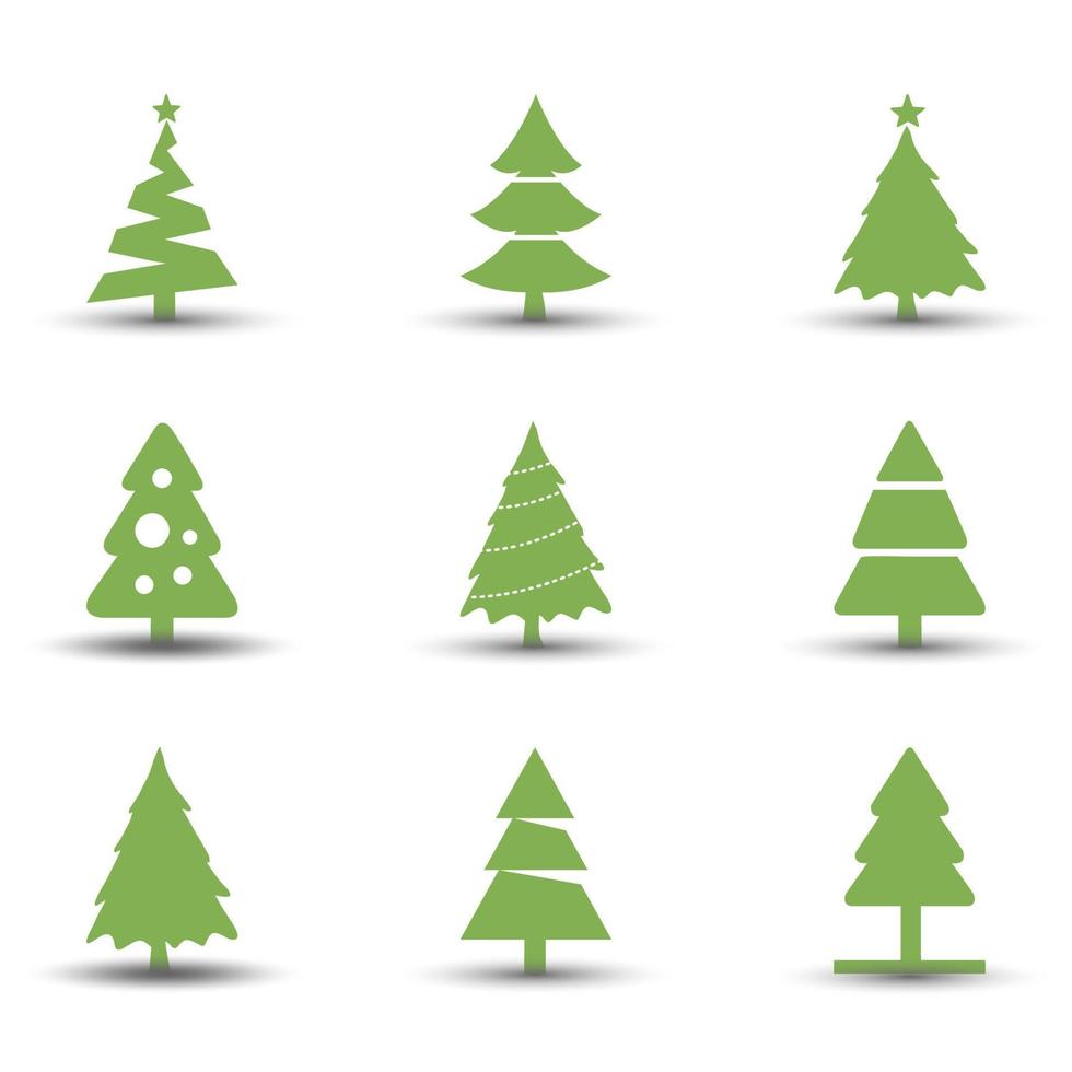 vector de conjunto de iconos de árbol de navidad