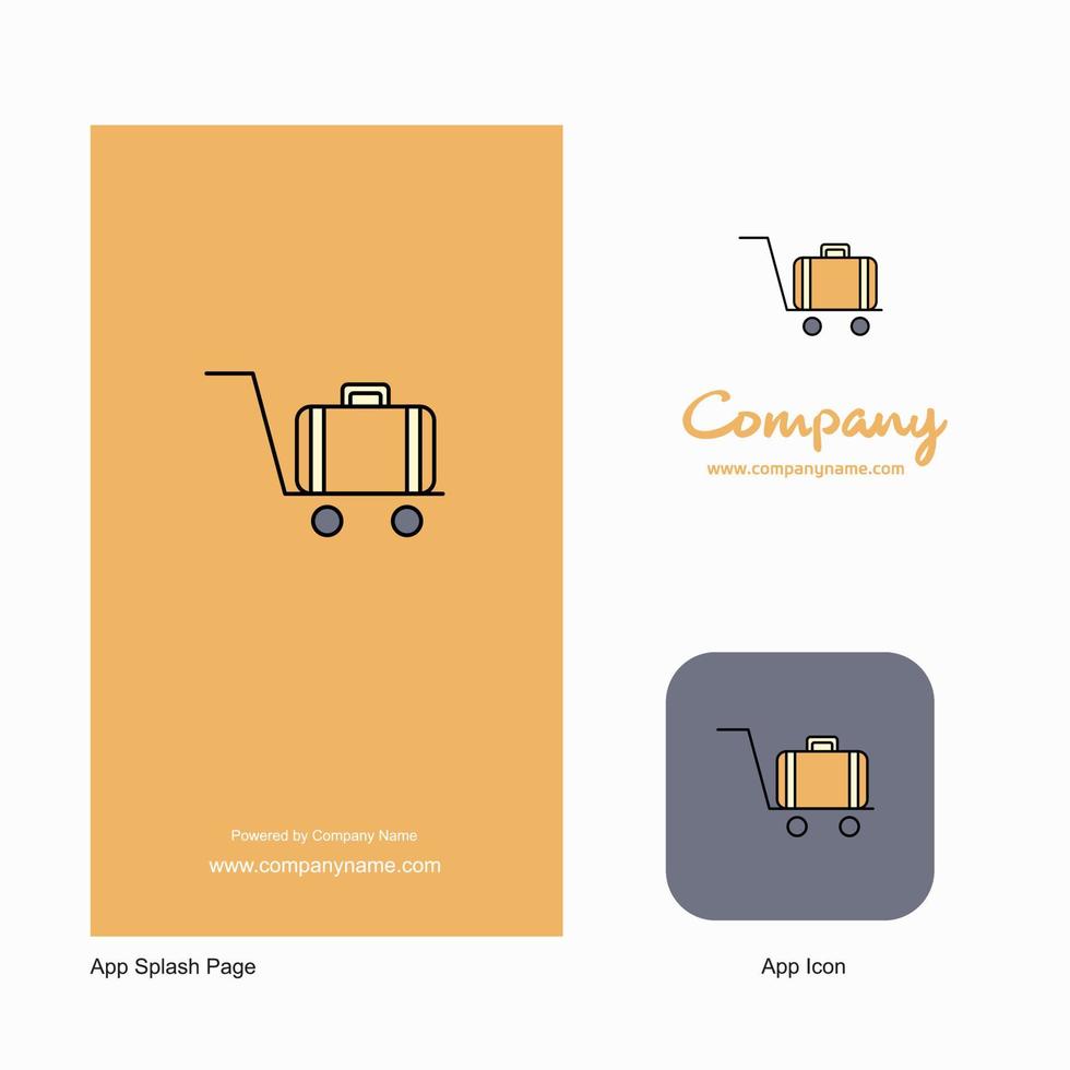 Luggage cart Company Logo App Icon and Splash Page Design Creative Business App Design Elements vector