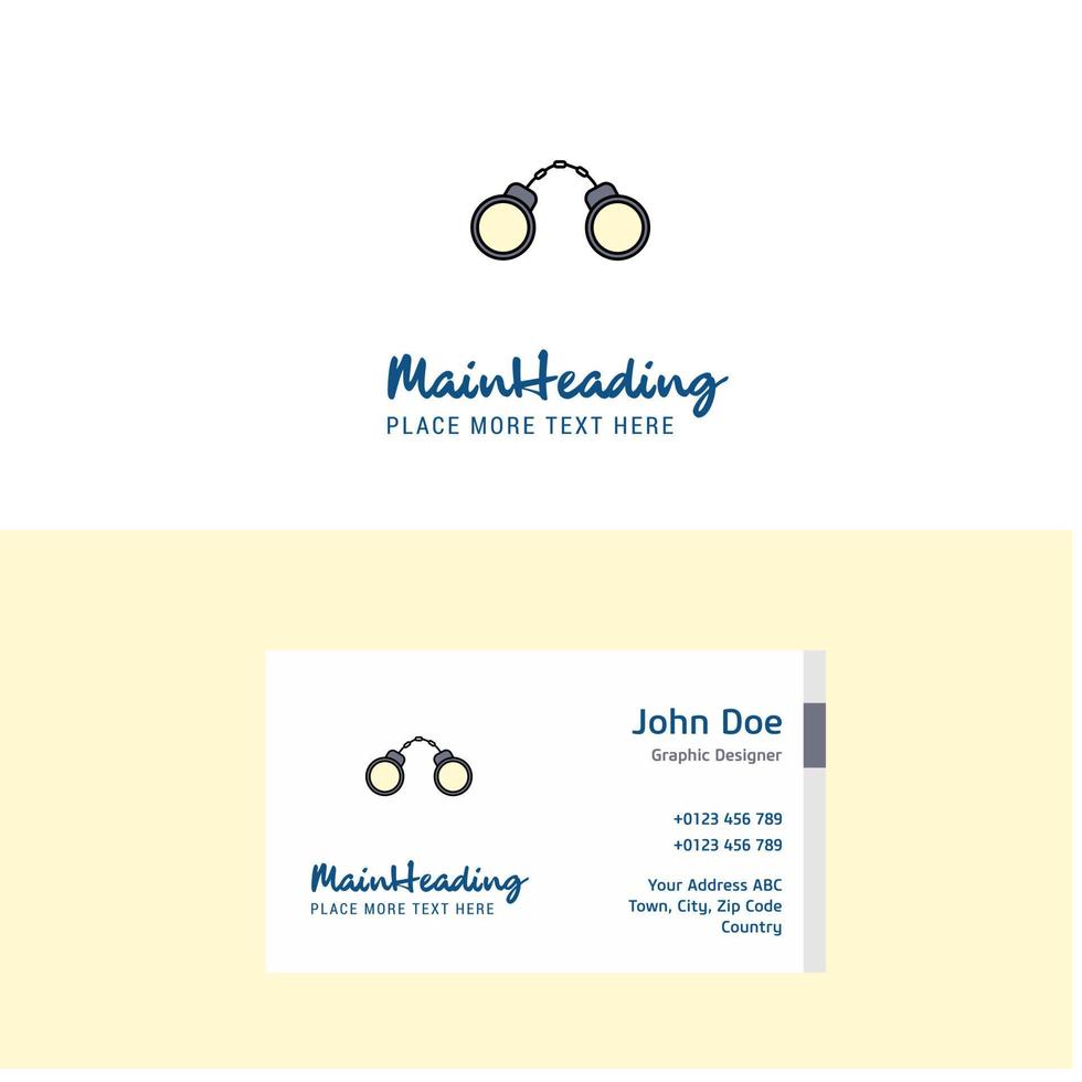 Flat Hand cuffs Logo and Visiting Card Template Busienss Concept Logo Design vector