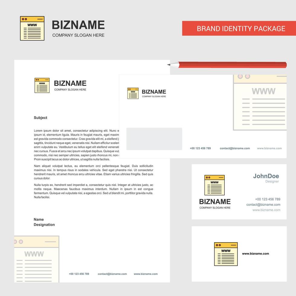 Website Business Letterhead Envelope and visiting Card Design vector template