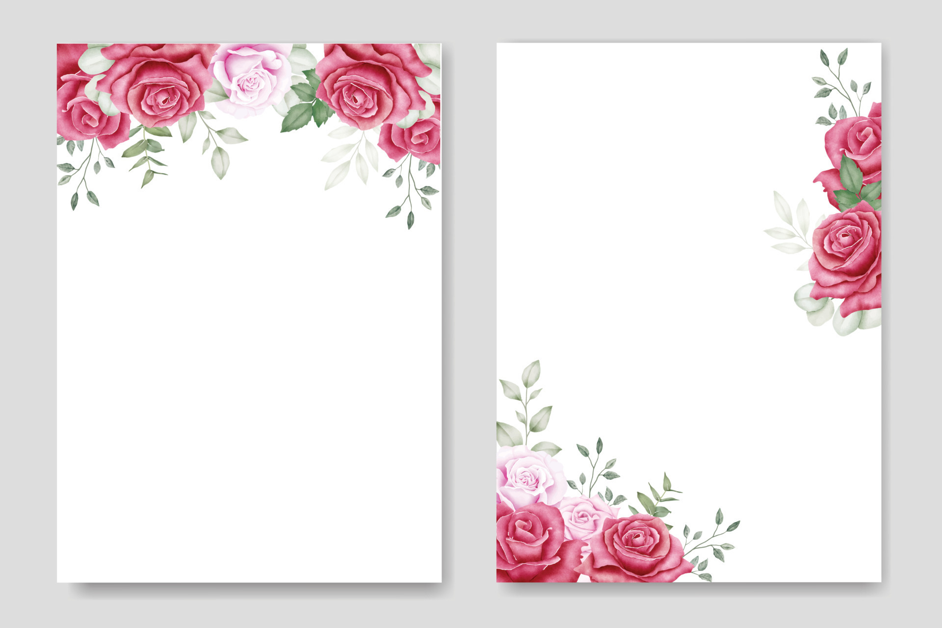 wedding-invitation-card-with-floral-roses-watercolor-14290751-vector