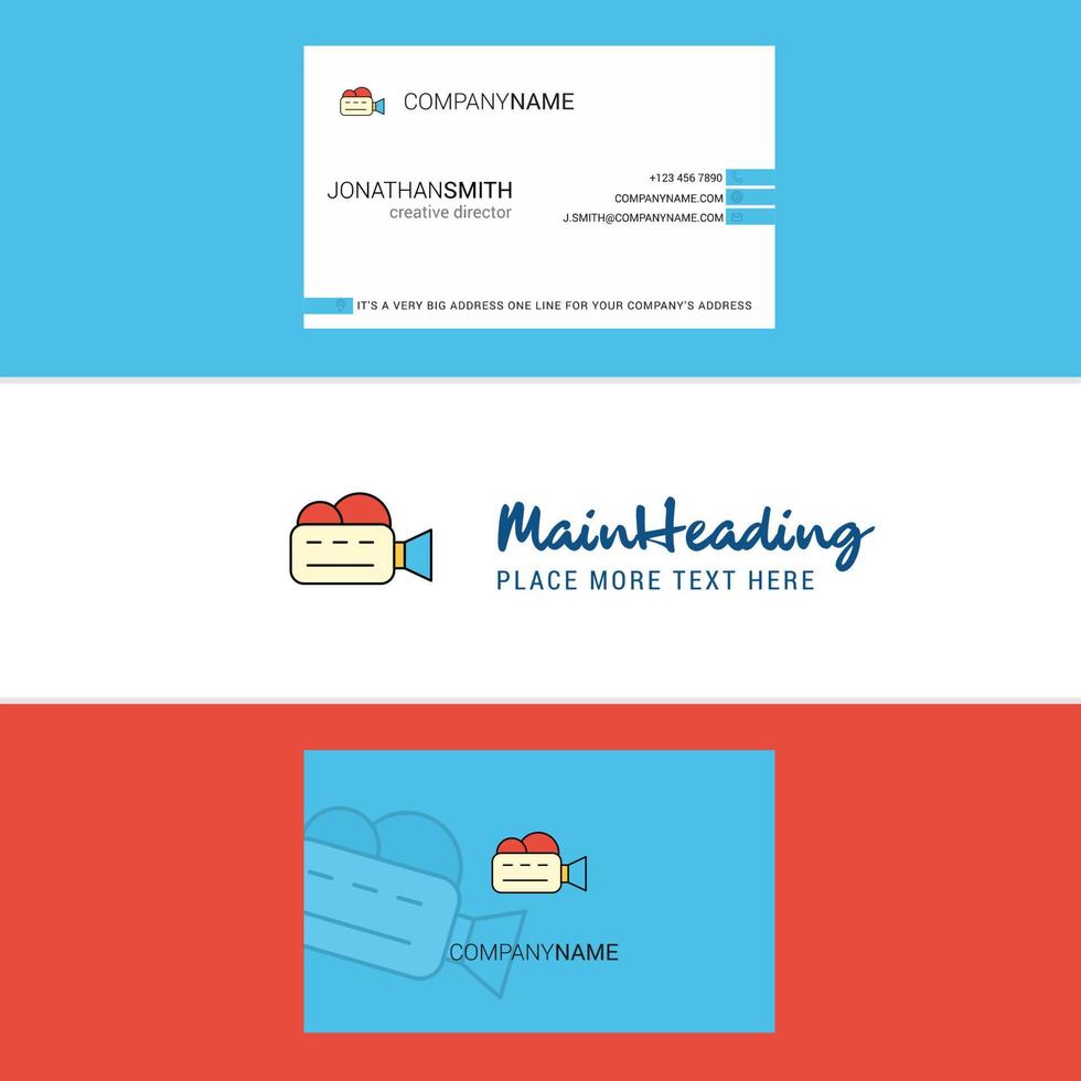Beautiful Camcoder Logo and business card vertical Design Vector
