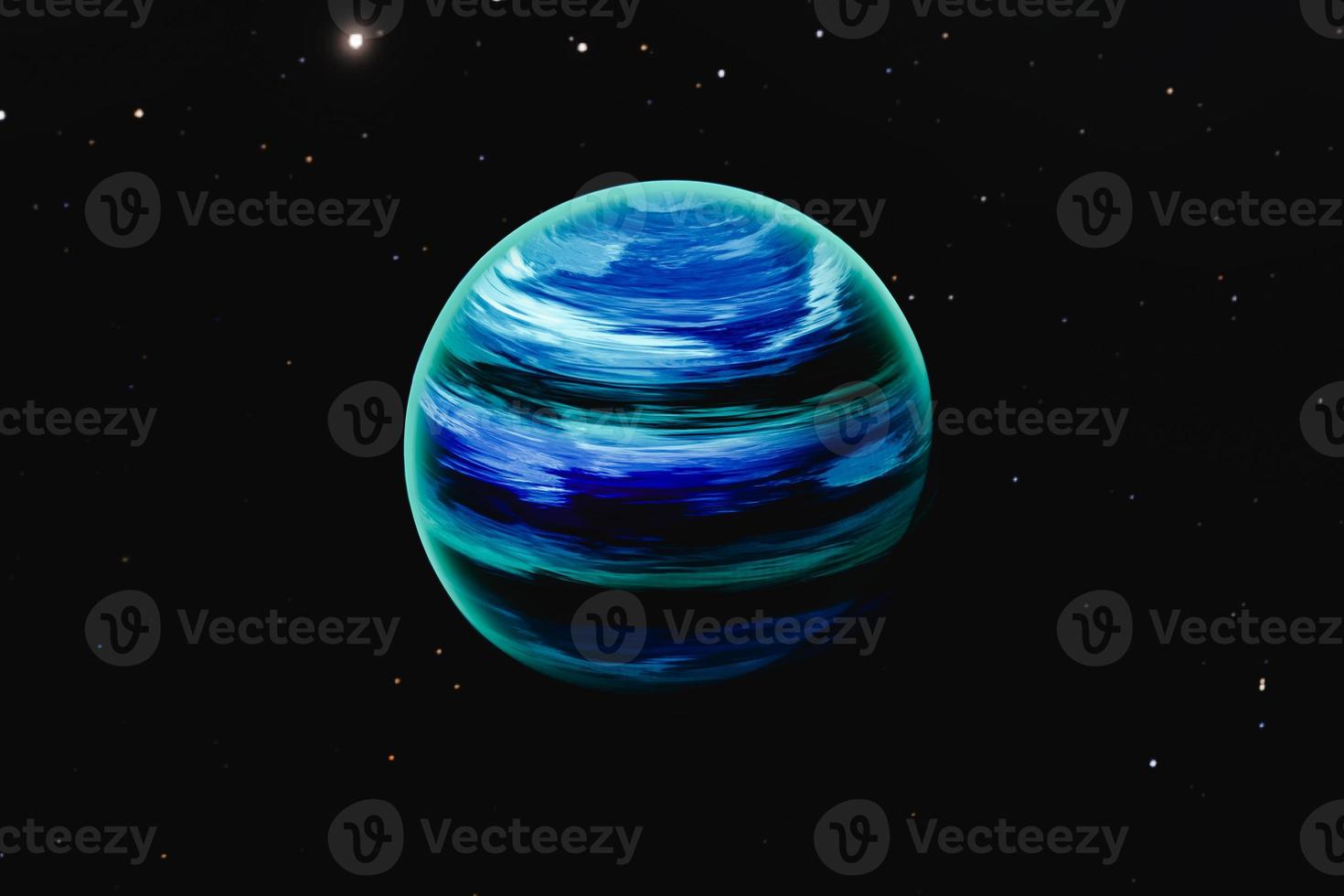 3D illustration. Planet in the outer space. photo