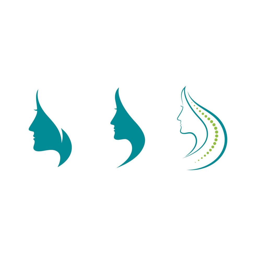 Woman face silhouette character vector