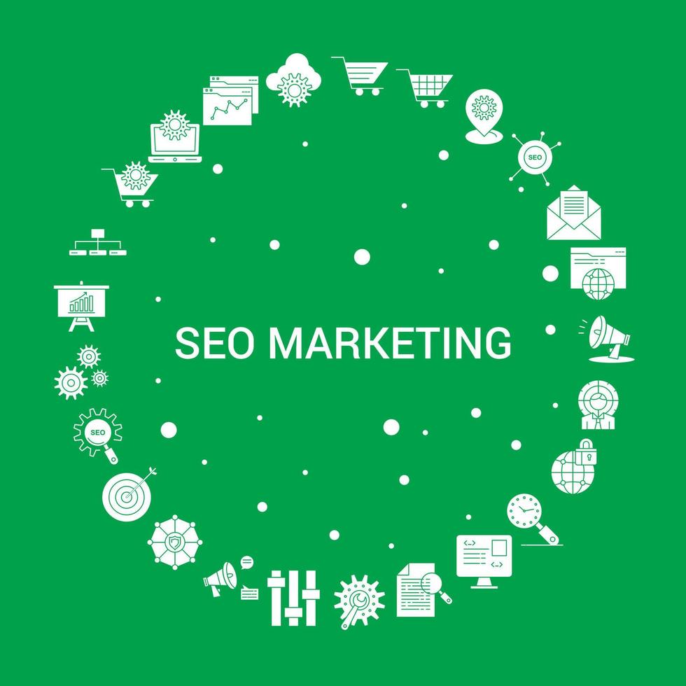 SEO Marketing Icon Set Infographic Vector Template