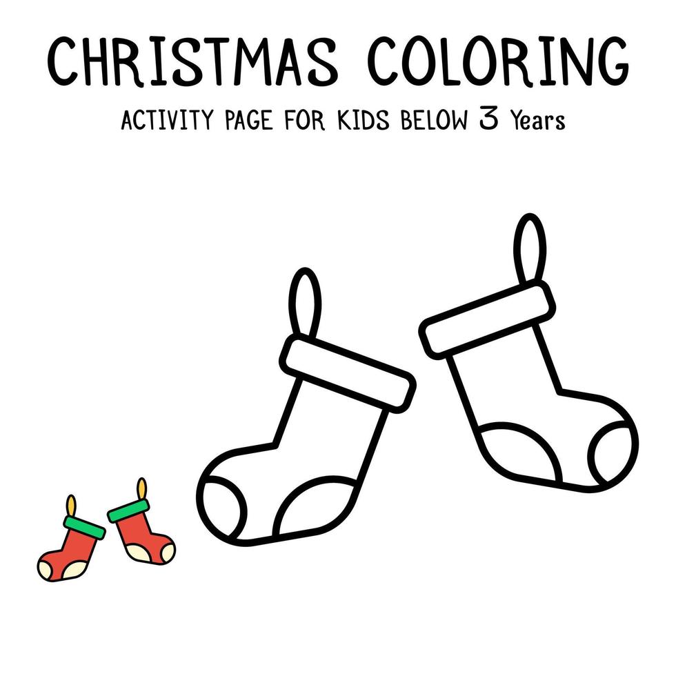 Christmas Coloring Actvity Book For Kids Below 3 Years vector