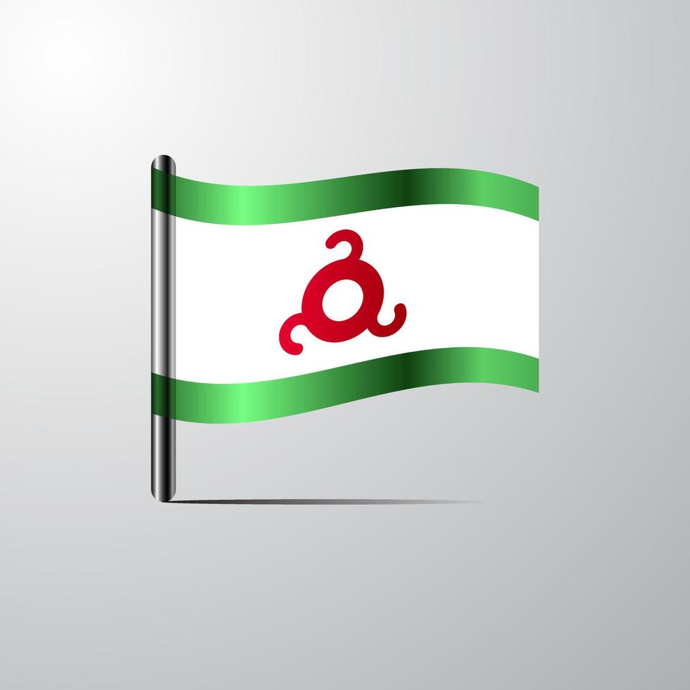 Ingushetia waving Shiny Flag design vector