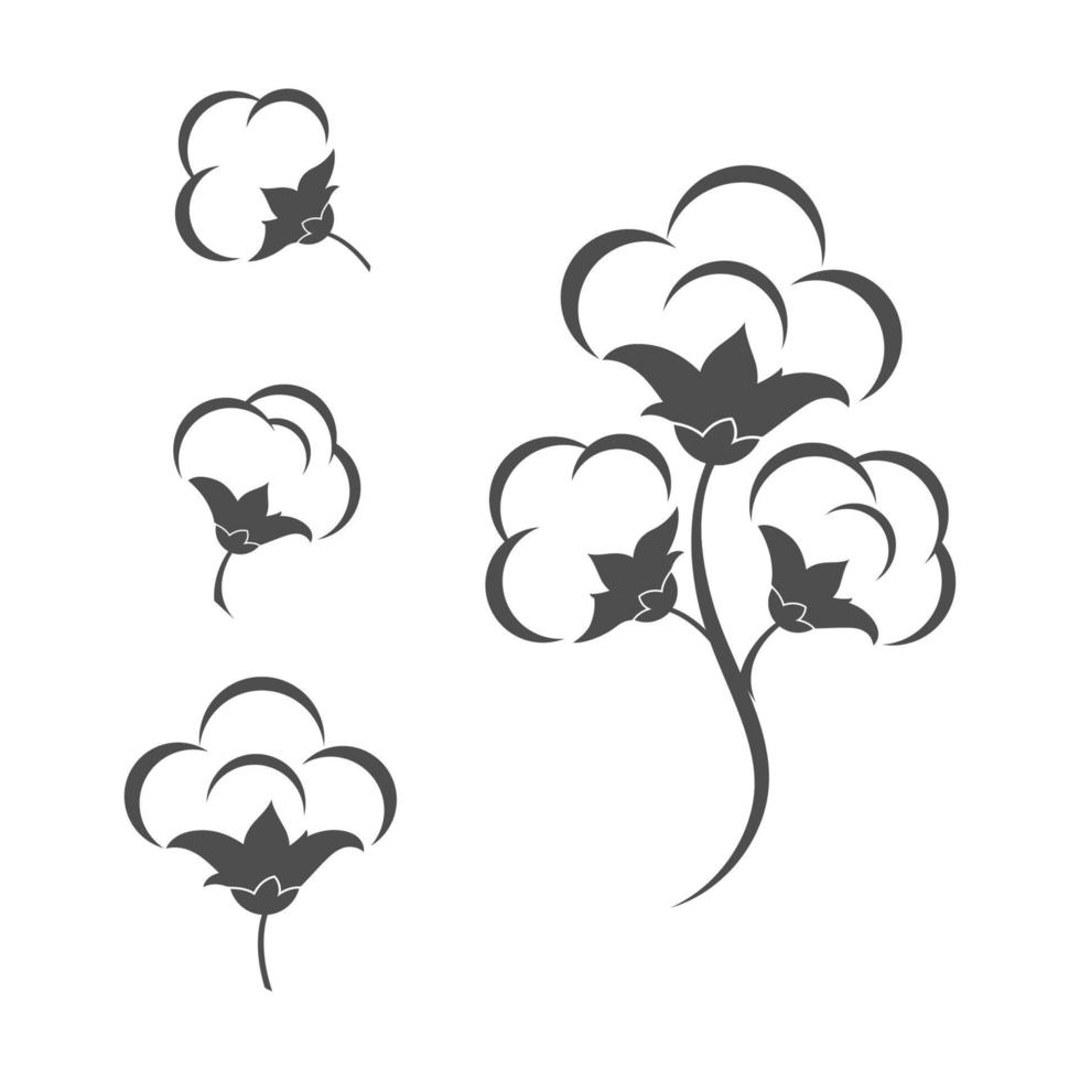 Cotton flower vector icon template