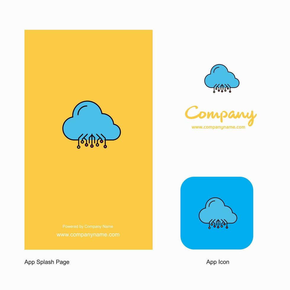 Cloud circuit Company Logo App Icon and Splash Page Design Creative Business App Design Elements vector