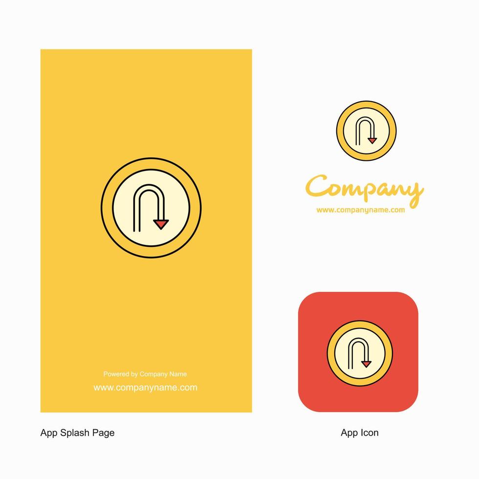 U turn road sign Company Logo App Icon and Splash Page Design Creative Business App Design Elements vector