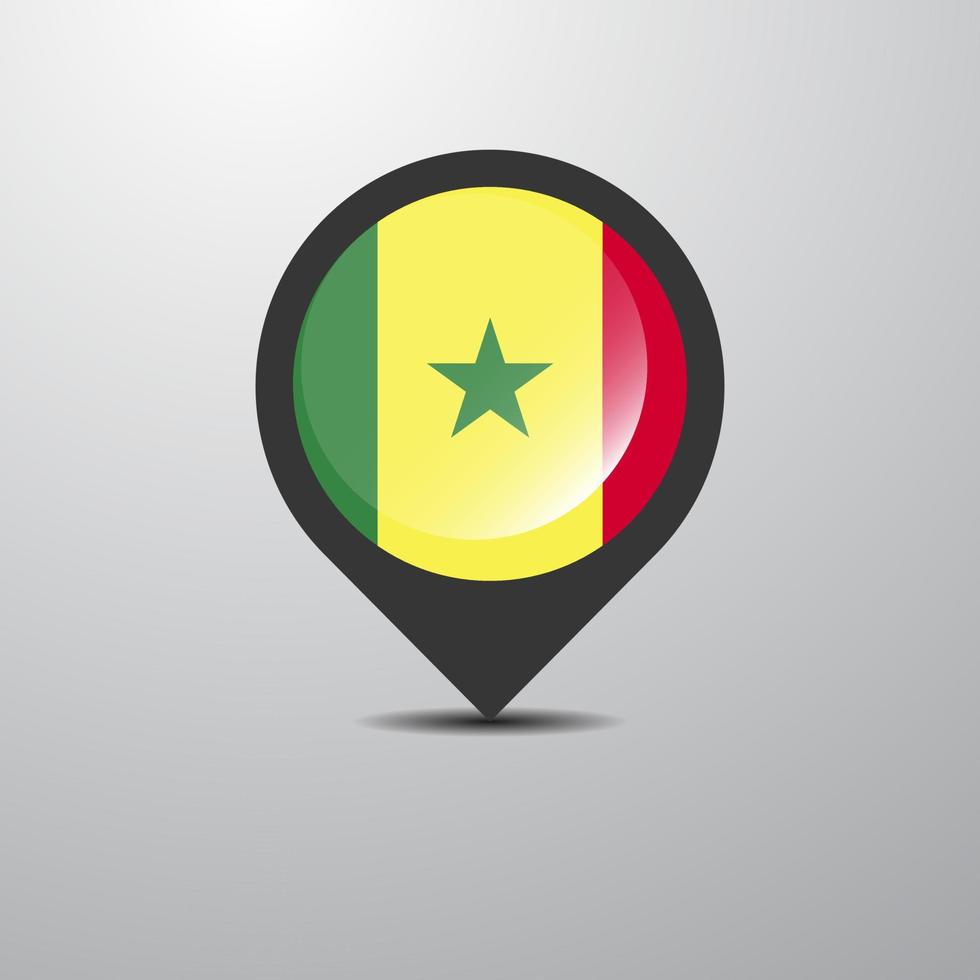 pin de mapa de senegal vector