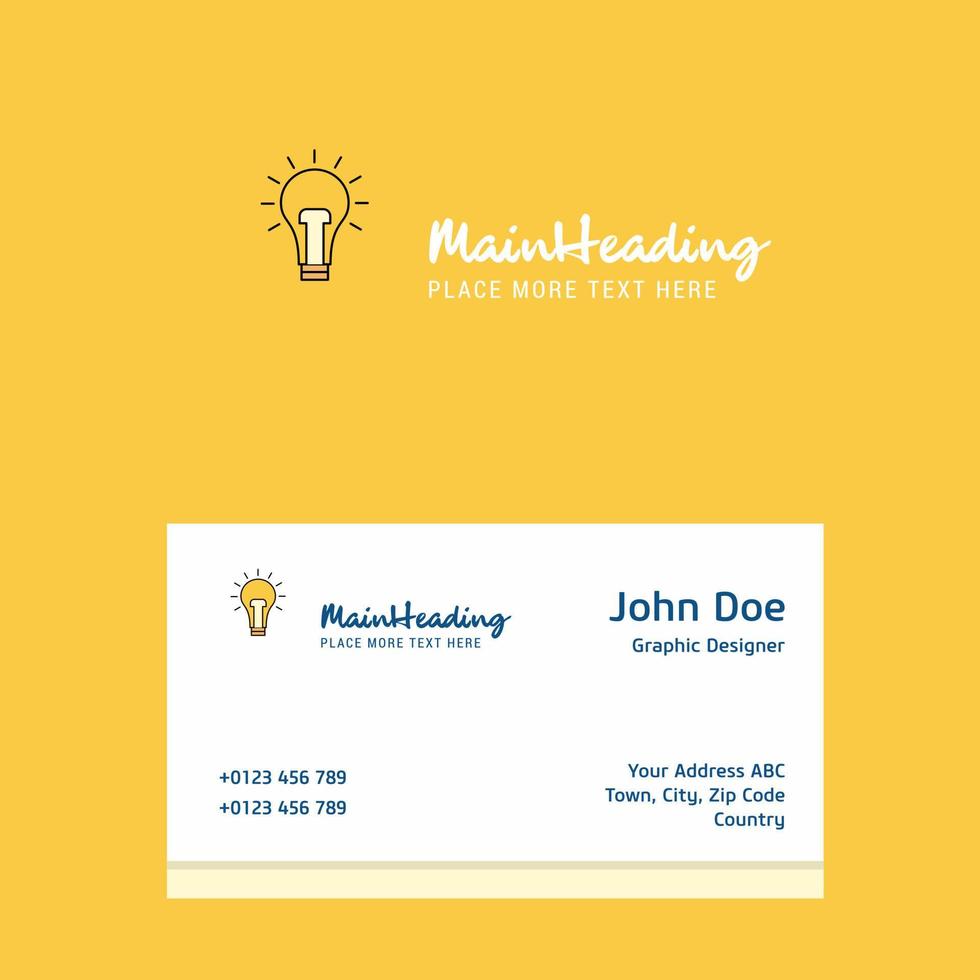 Bulb logo Design with business card template Elegant corporate identity Vector