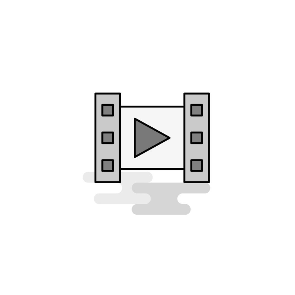 video web icono línea plana llena gris icono vector