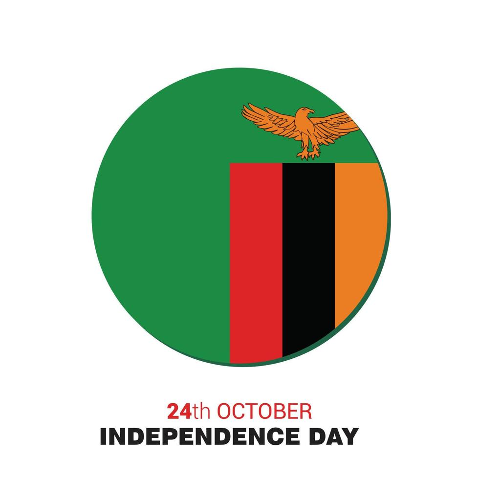 vector de tarjeta de diseño del día de la independencia de zambia