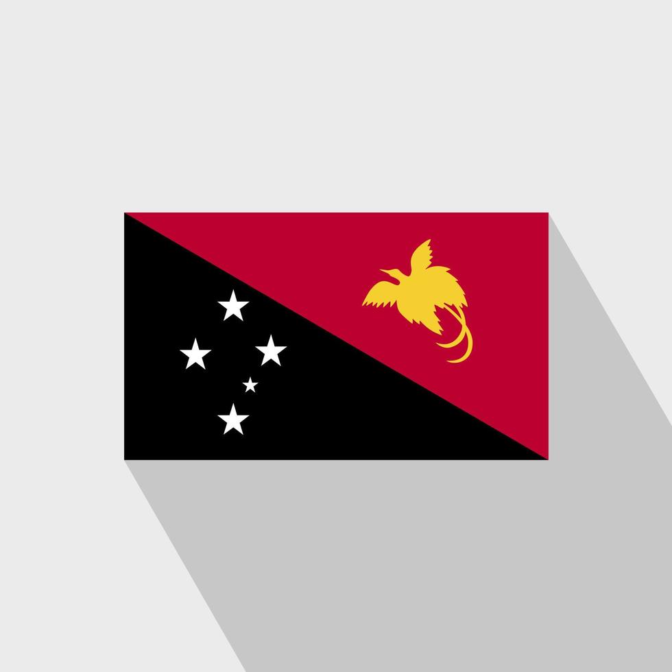 Papua New Guinea flag Long Shadow design vector