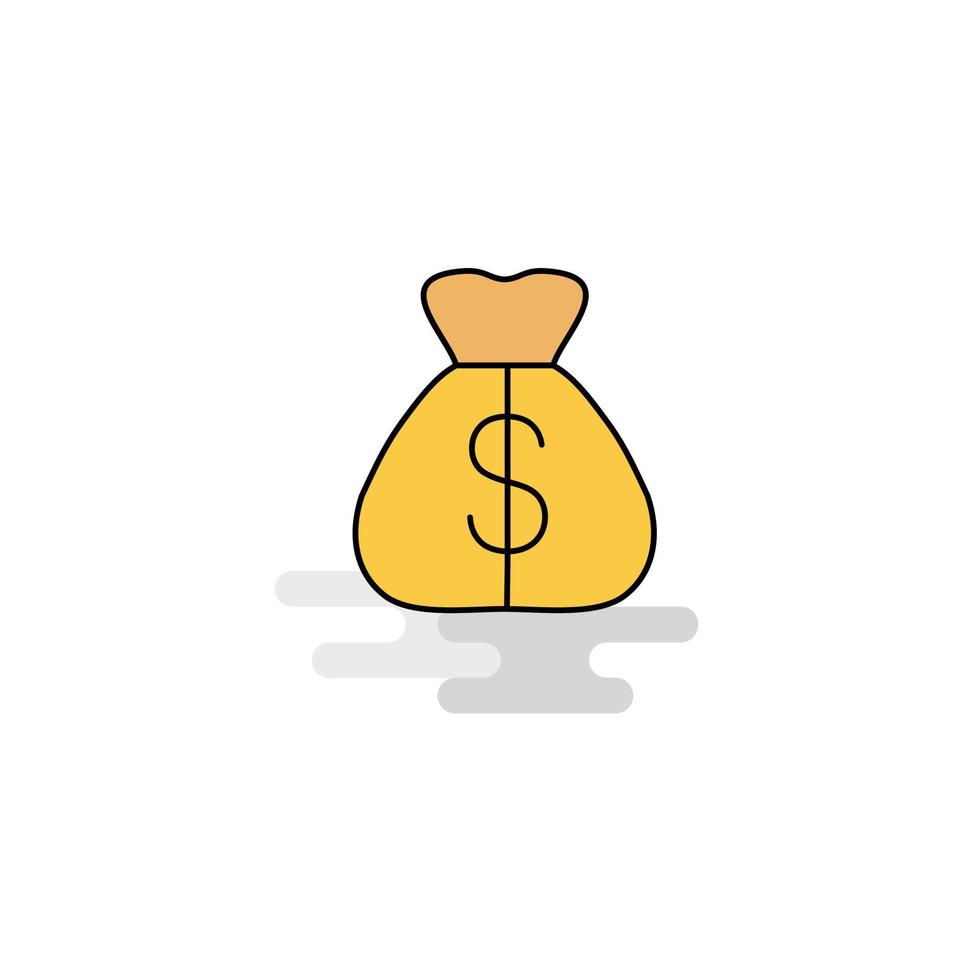 vector de icono de bolsa de dinero plano