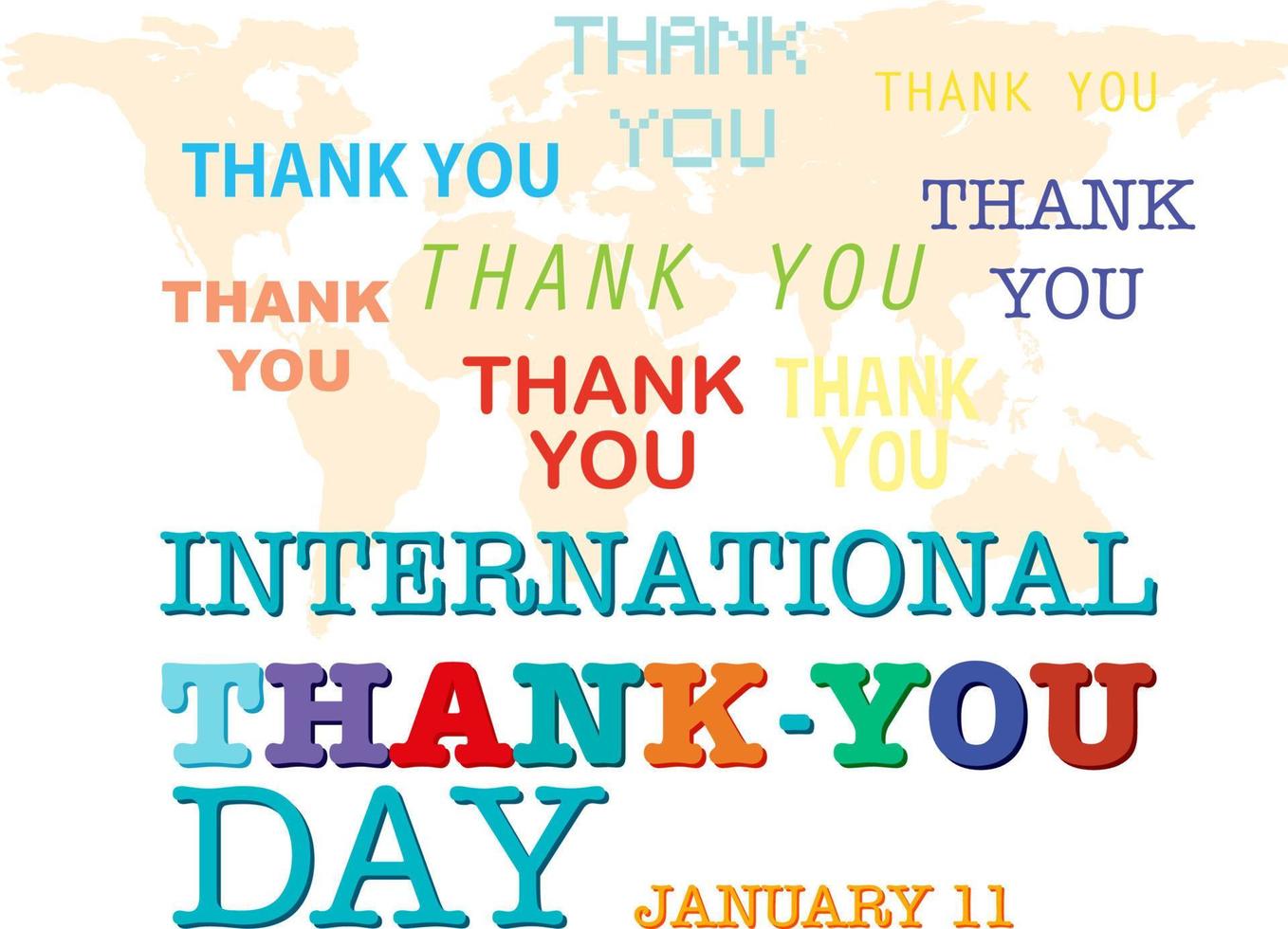 International thank you day icon vector