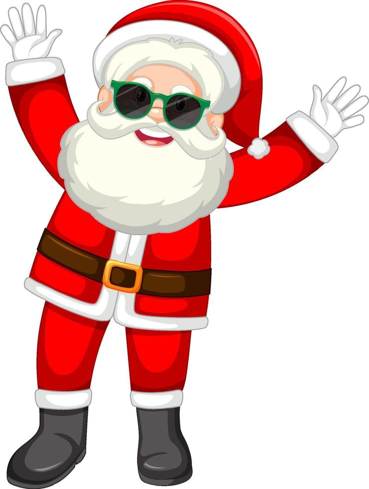 Santa Claus pushing hands up vector