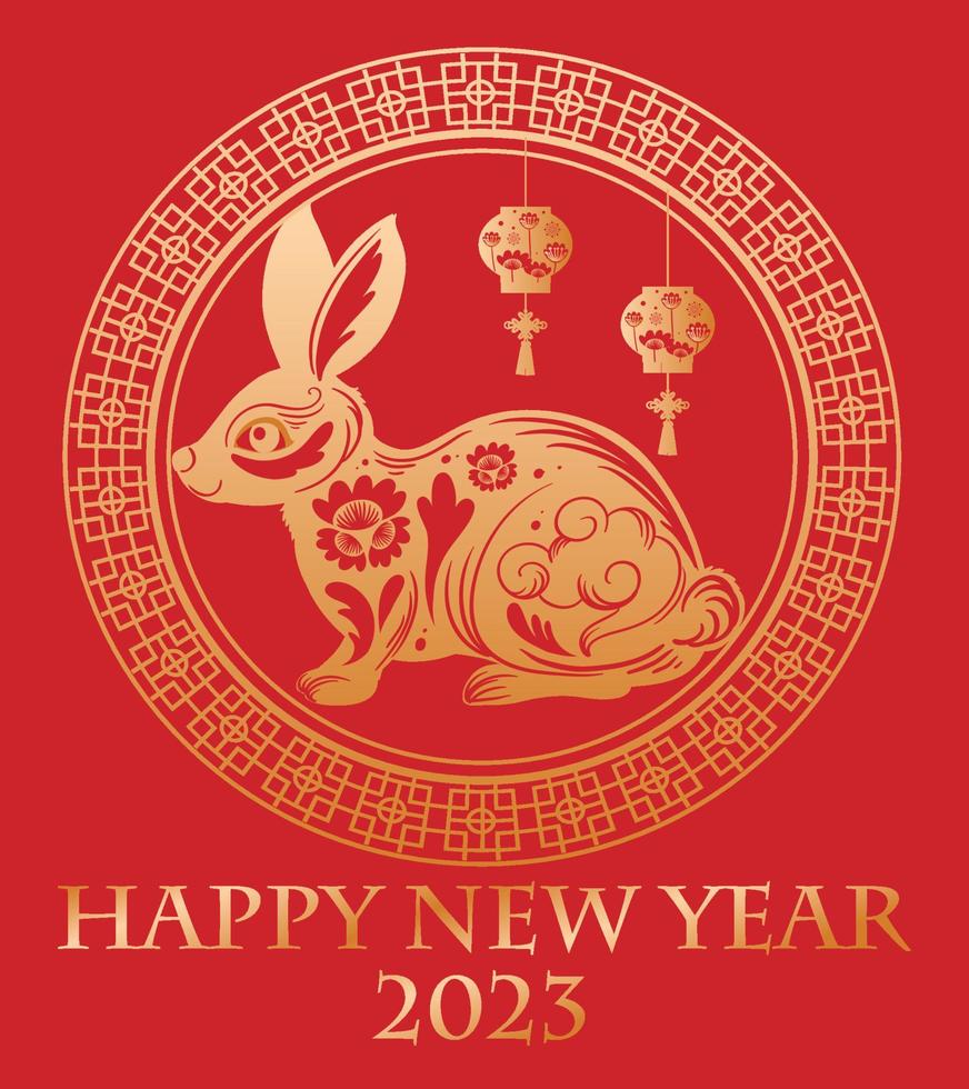 feliz año nuevo chino 2023 diseño de fondo vector