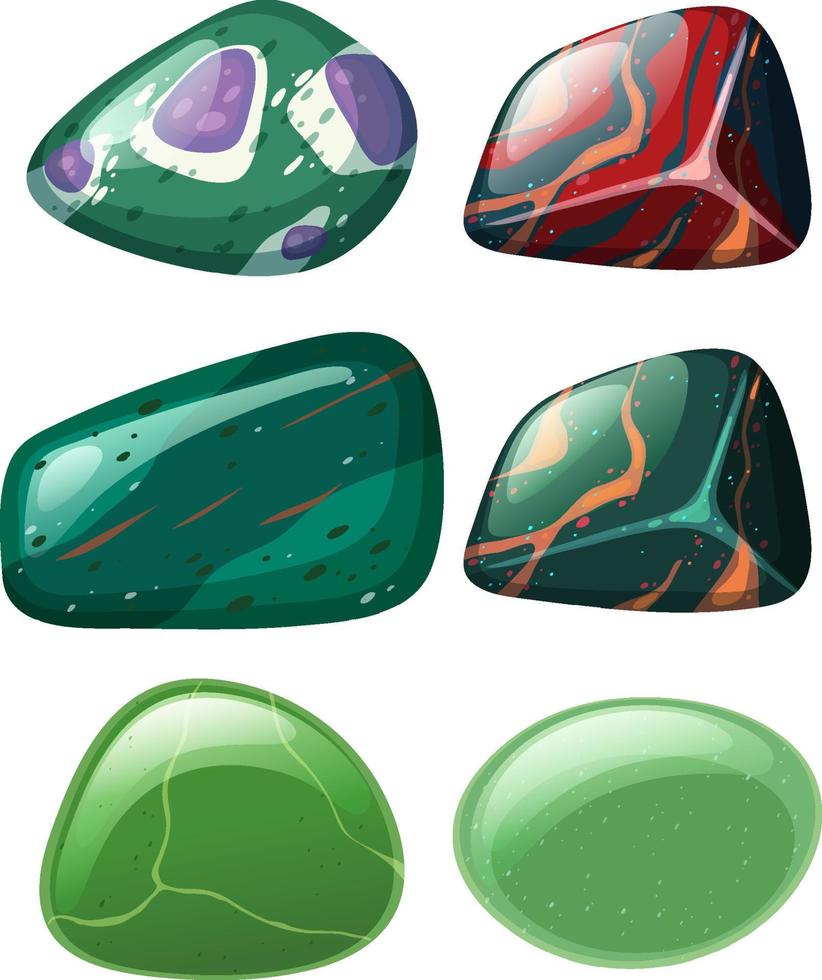 Collection of crystals and gemstones vector