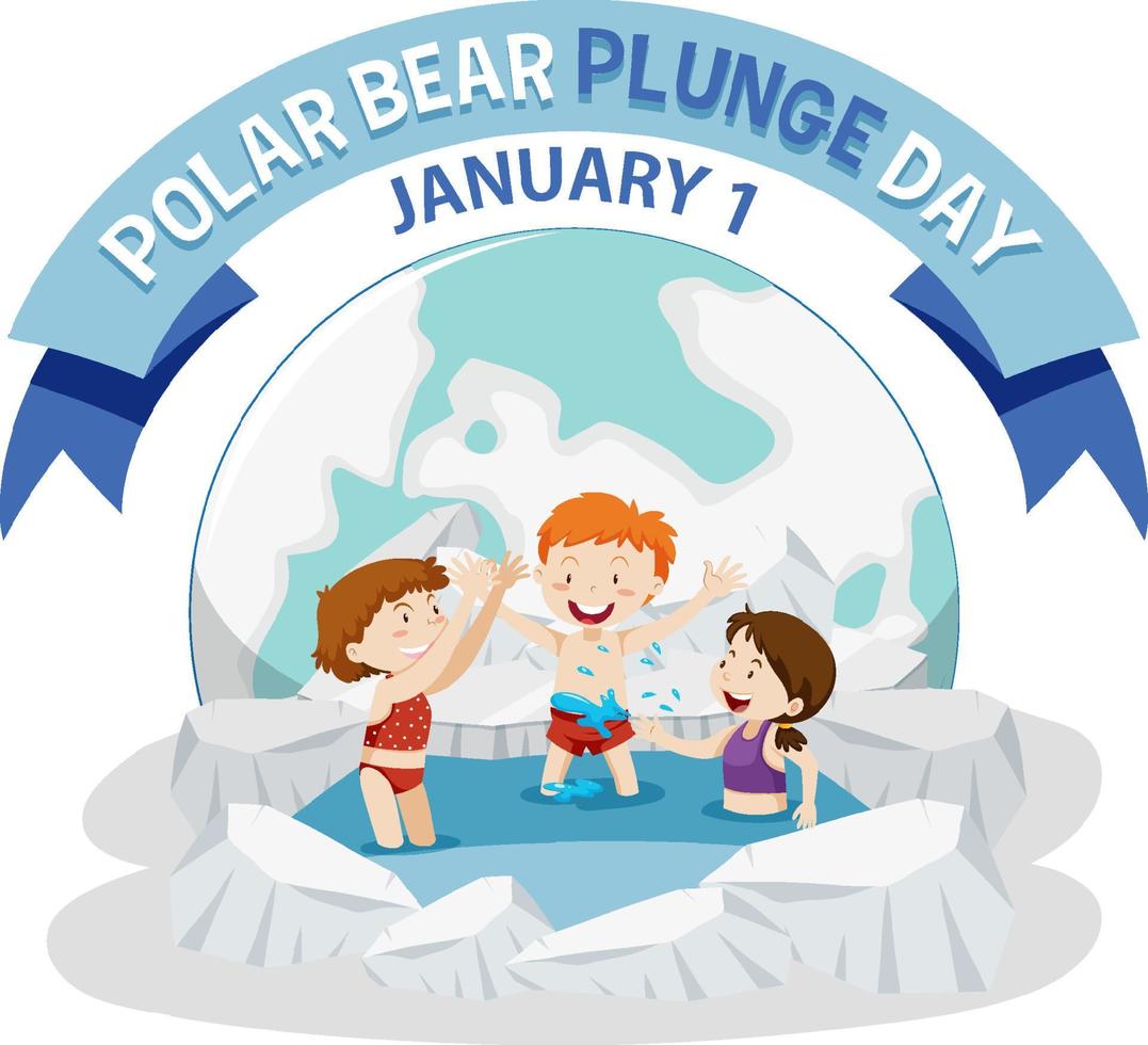 Polar Bear Plunge Day icon vector