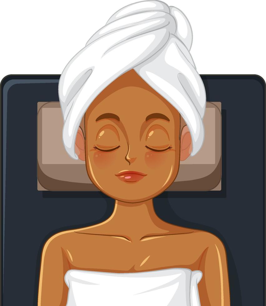 mujer recibe masaje facial spa vector