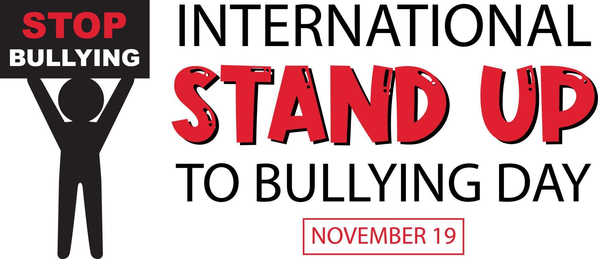 International stand up to bullying day banner design vector