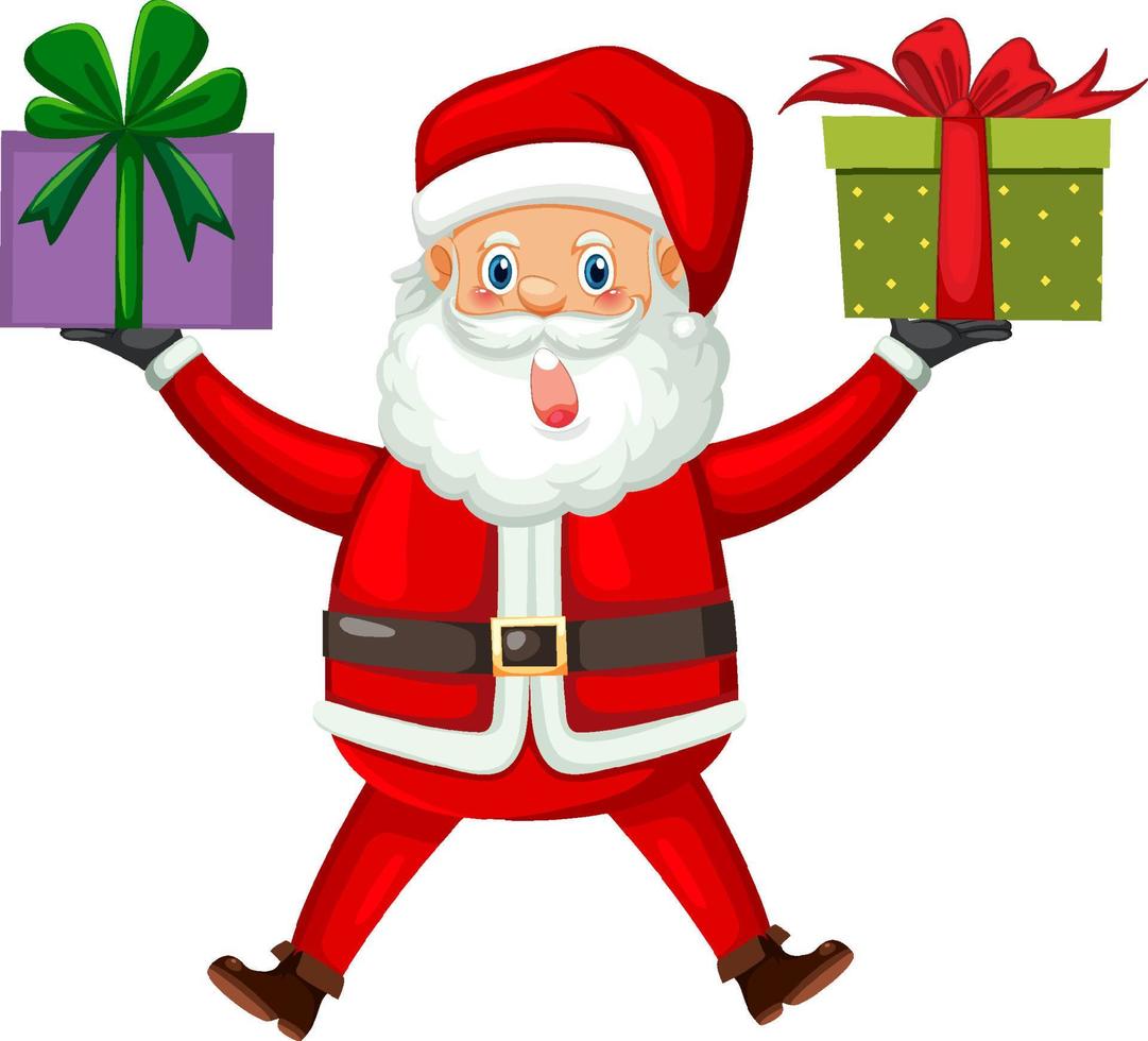 Santa Claus sending gifts vector