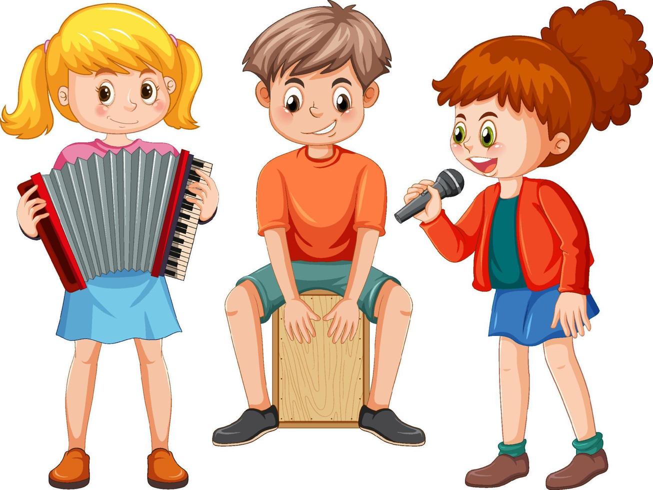 dibujos animados de banda de música para niños 14291353 Vector en Vecteezy