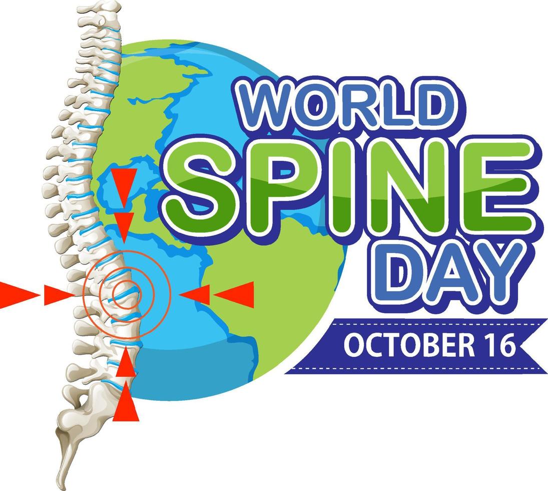 diseño de banner del día mundial de la columna vertebral vector