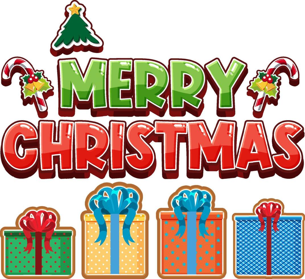 Merry Christmas banner with Christmas ornaments vector