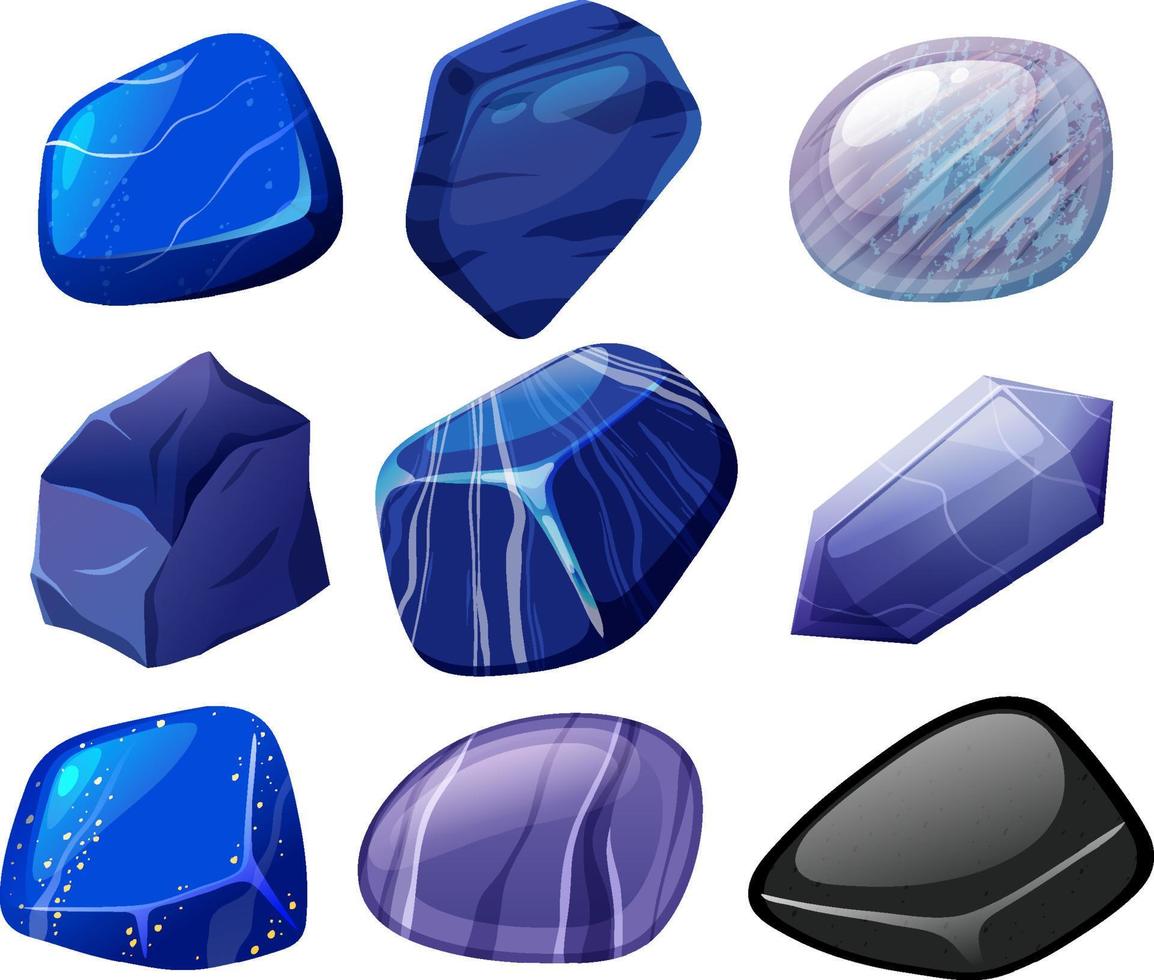 Collection of crystals and gemstones vector