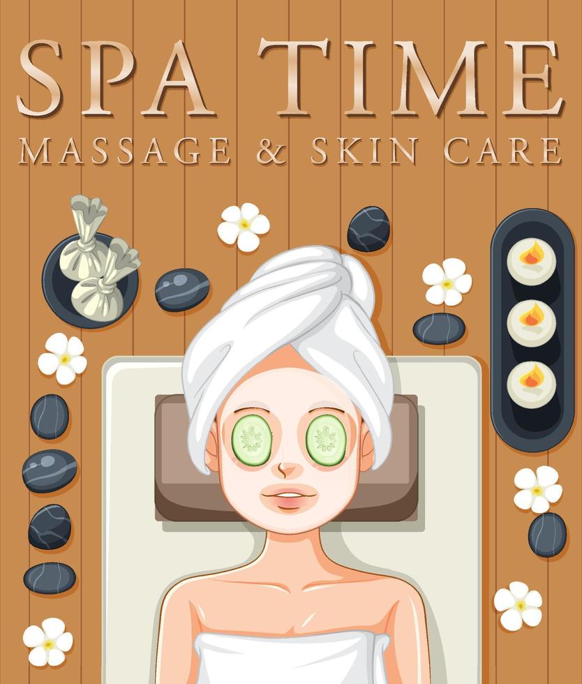 Spa massage and skincare poster design vector