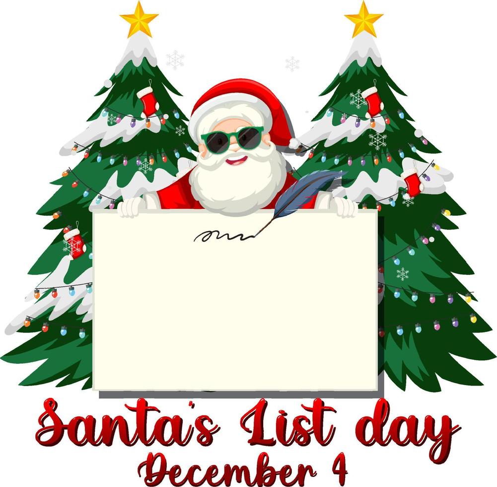 diseño de banner de feliz día de la lista de santa vector