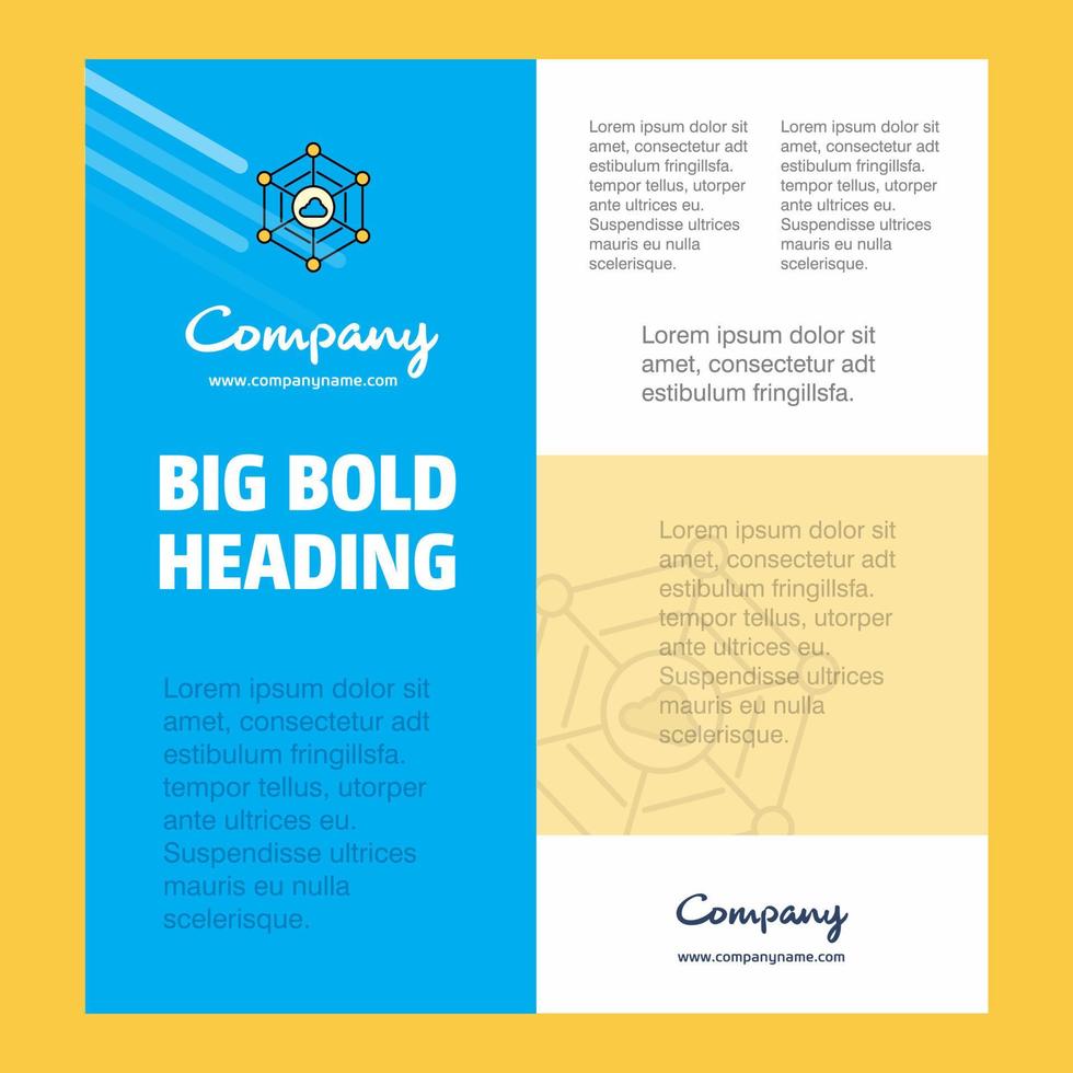 Cloud network Business Company Poster Template with place for text and images vector background