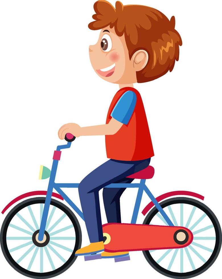 un personaje de dibujos animados de ciclismo de niño vector