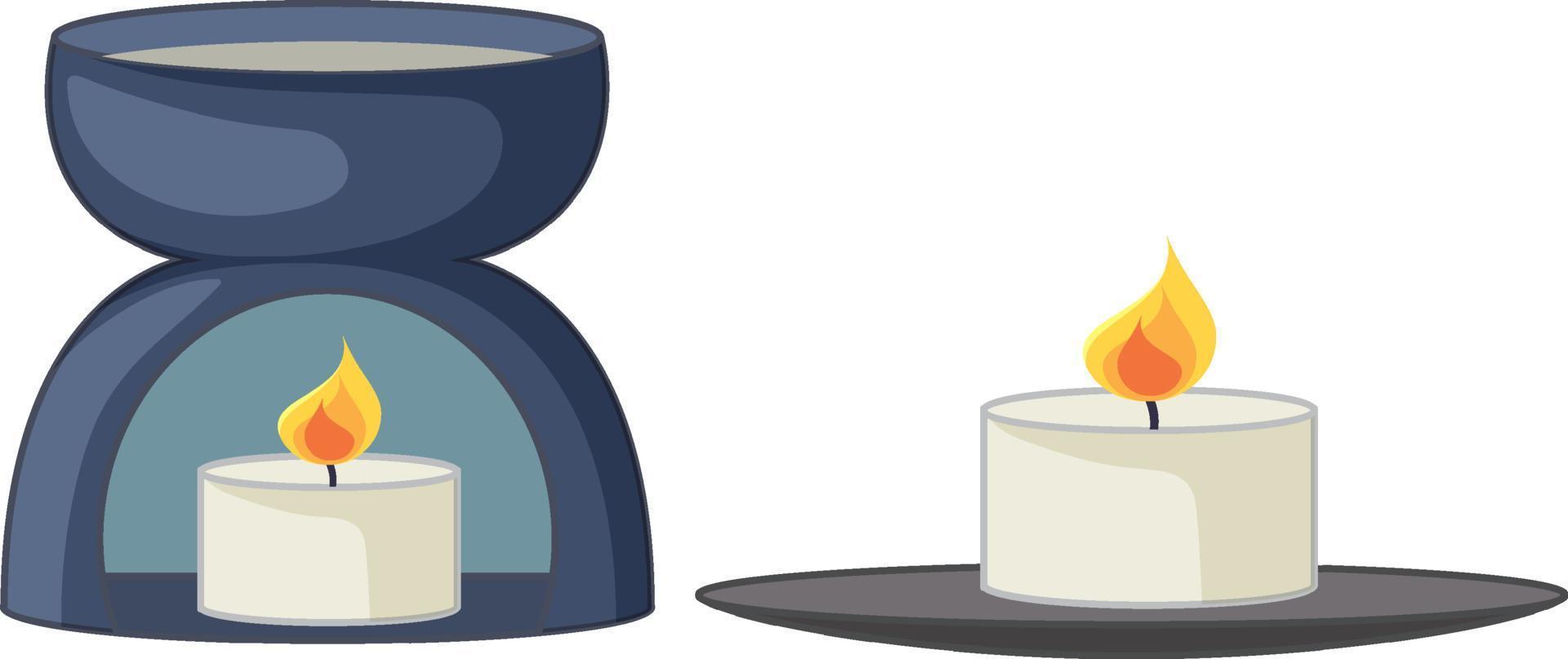 Spa candle objects isolated vector