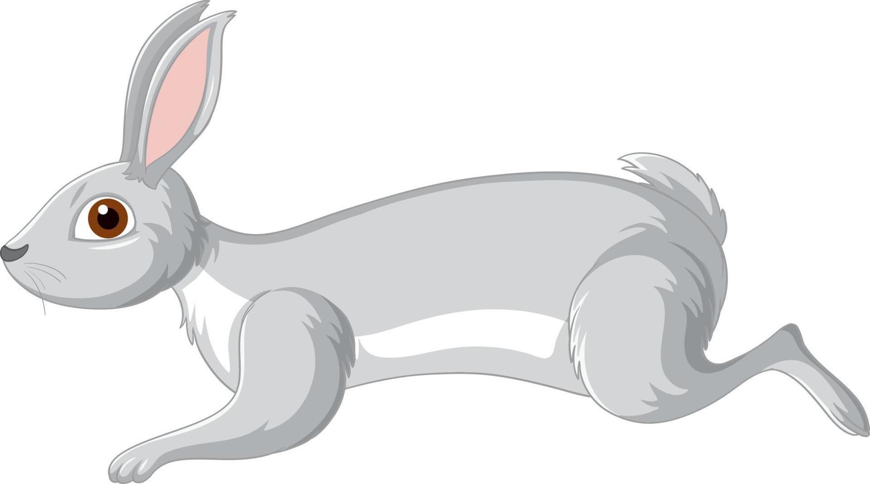 Cute grey rabbit cartoon character vector